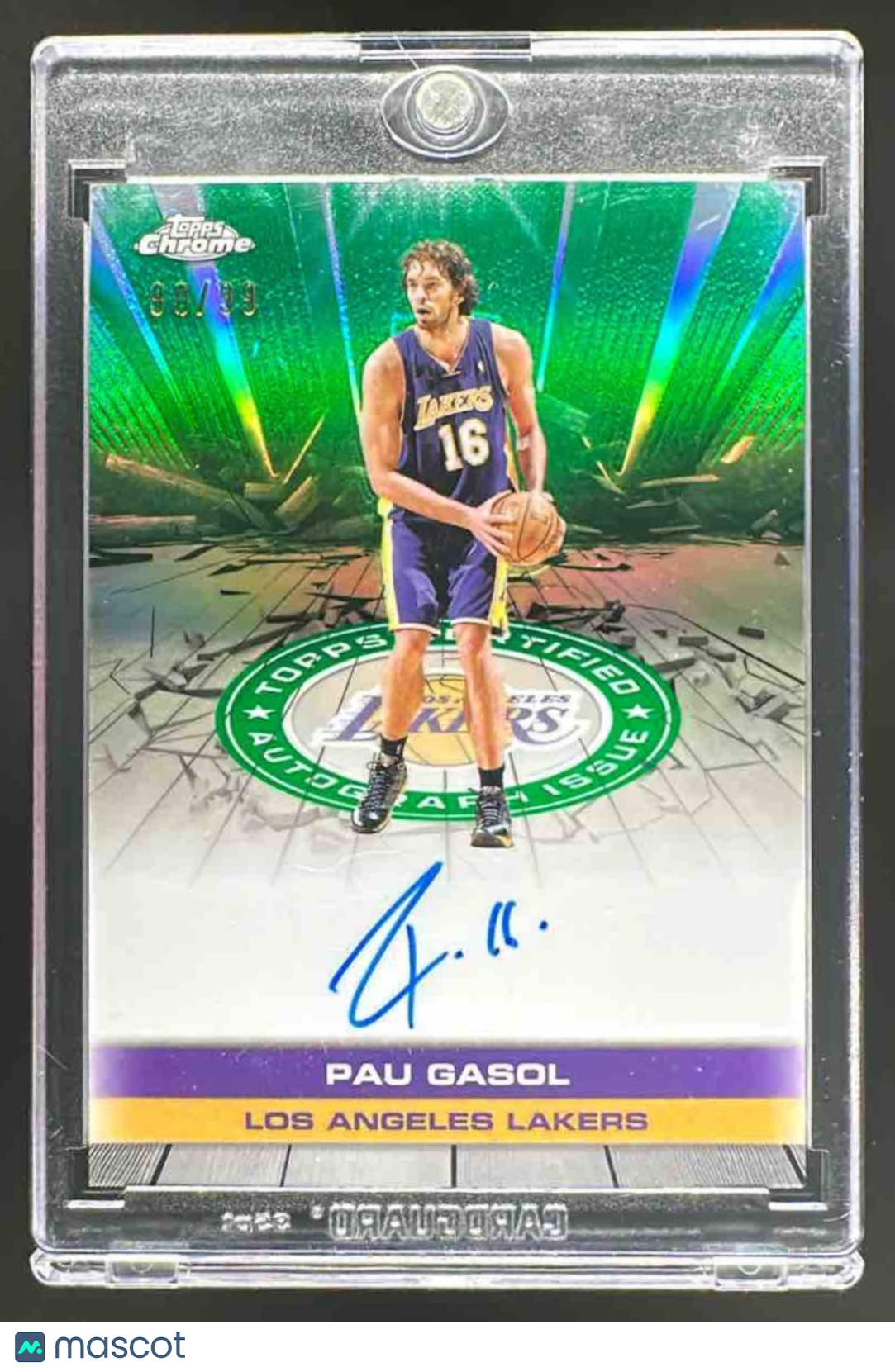 2025 Topps Chrome Pau Gasol #TAU-PG Certified Auto Issue Green Refractor /99