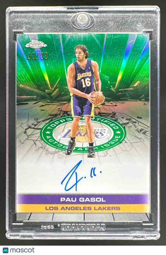2025 Topps Chrome Pau Gasol #TAU-PG Certified Auto Issue Green Refractor /99