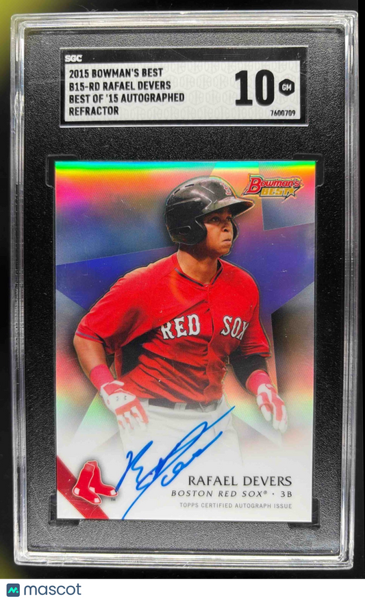 2015 Bowman's Best Rafael Devers #B15-RD Best of Auto Red Sox SGC 10