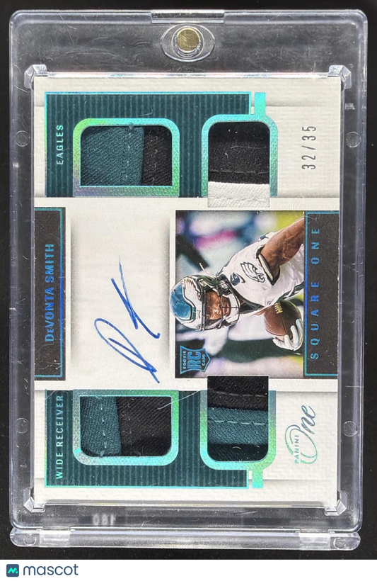 2021 Panini One DeVonta Smith #75 Blue 32/35 RC Auto