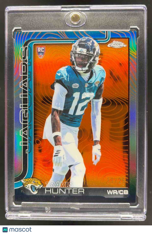 2025 Topps Chrome Travis Hunter #332 Rookie Etch Orange /25 RC SSP