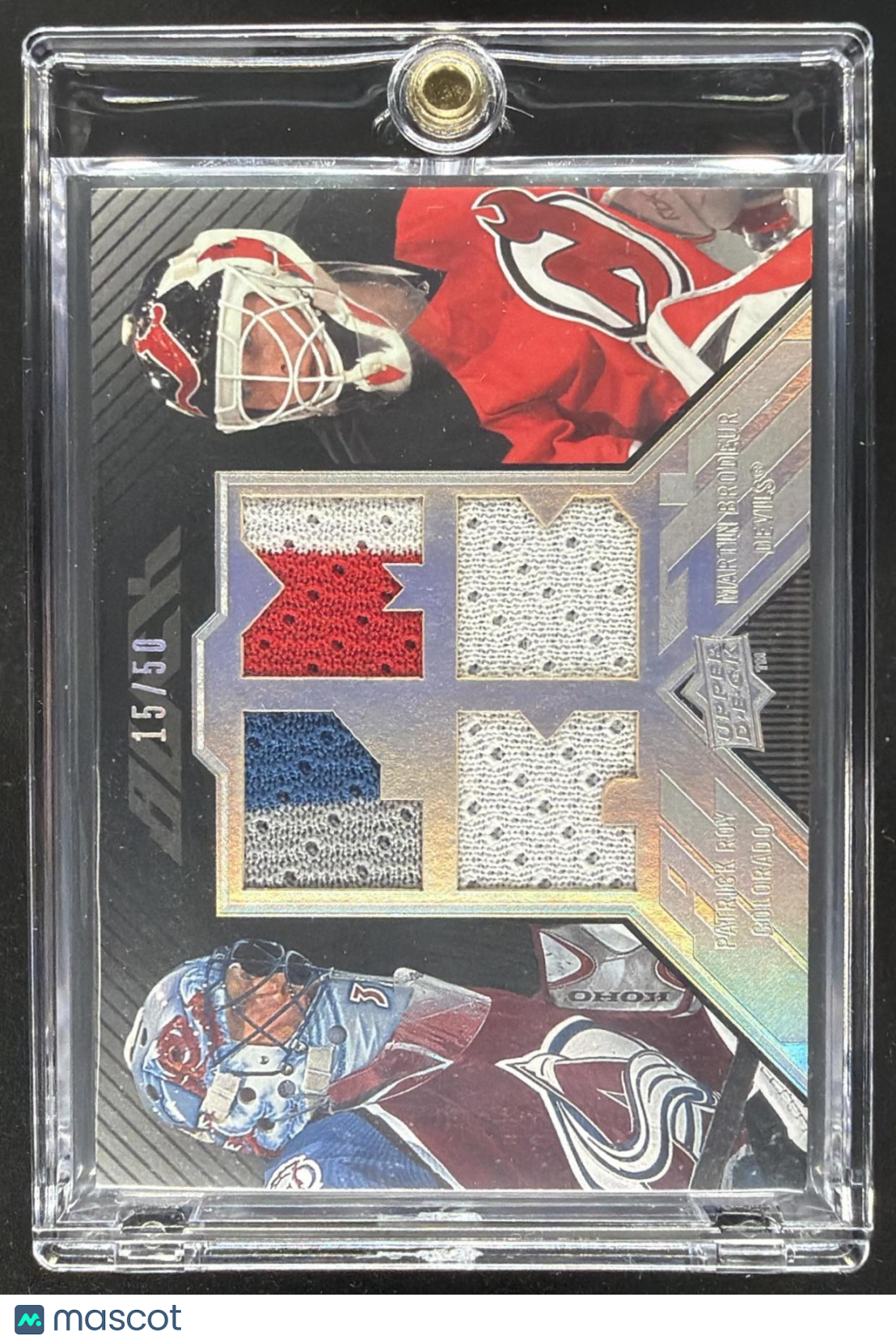 2008-09 Upper Deck Martin Brodeur Patrick Roy #GJ-MB UD Game Jerseys /50