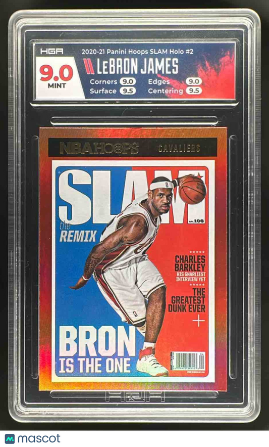 2020-21 Panini Hoops LeBron James #2 Slam Holo HGA 9