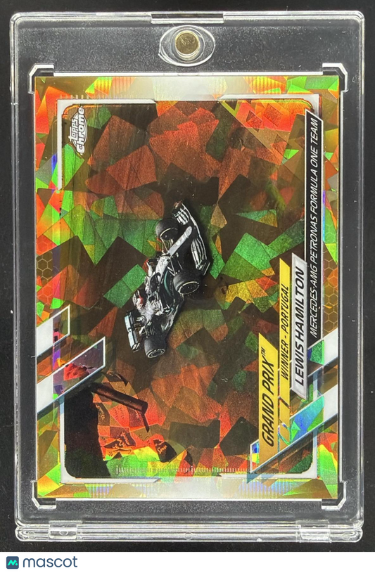 2021 Topps Chrome Formula 1 Lewis Hamilton #96 Gold Sapphire Flag Refractor /50