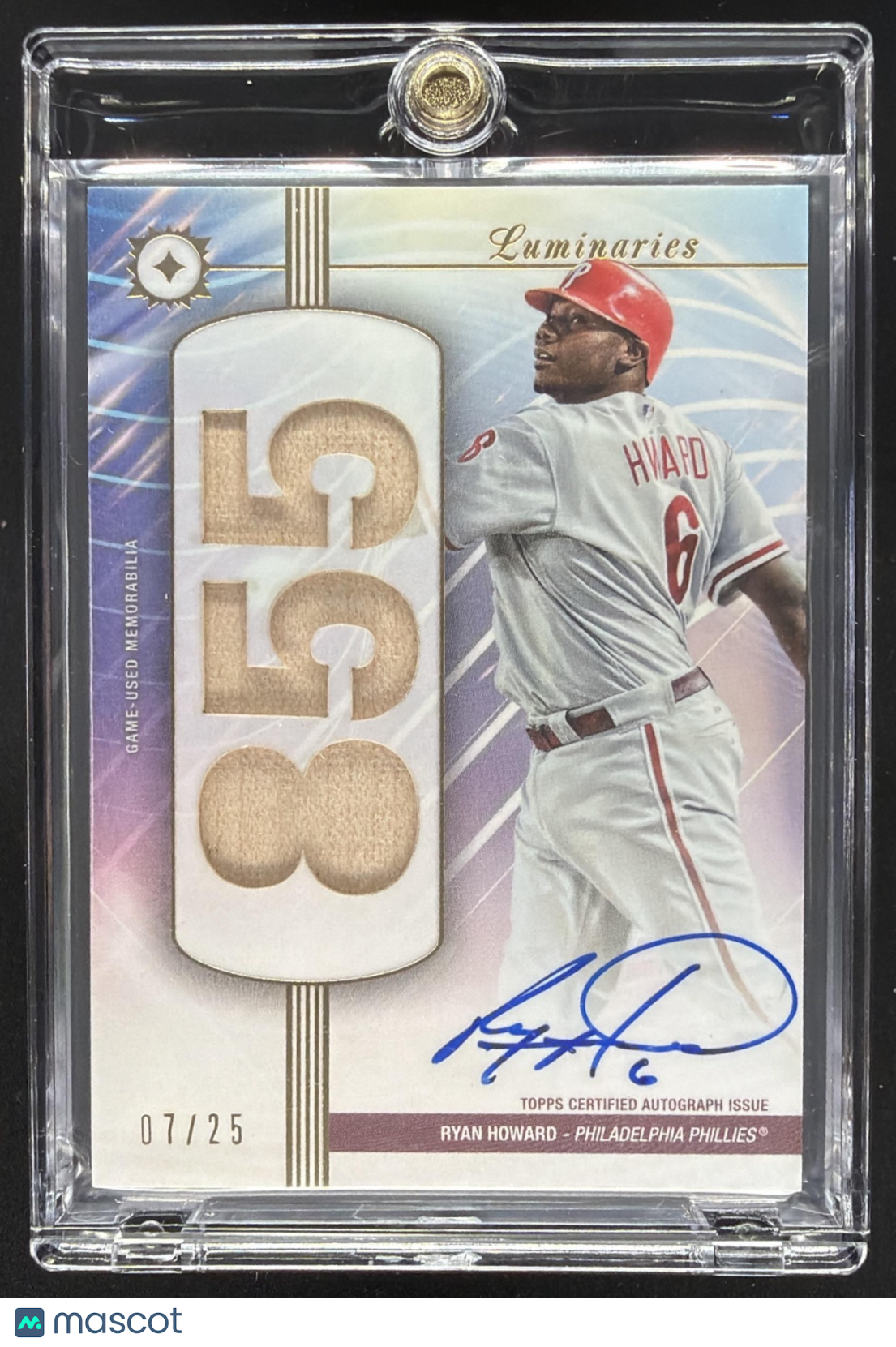 2024 Topps Luminaries Ryan Howard #HRKAR-RH Home Run Kings Auto Relics 7/25