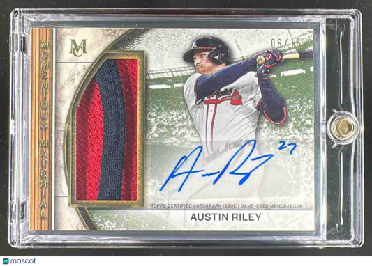 2025 Topps Museum Collection Austin Riley #MMJPA-AR Jumbo Patch Auto Gold /15
