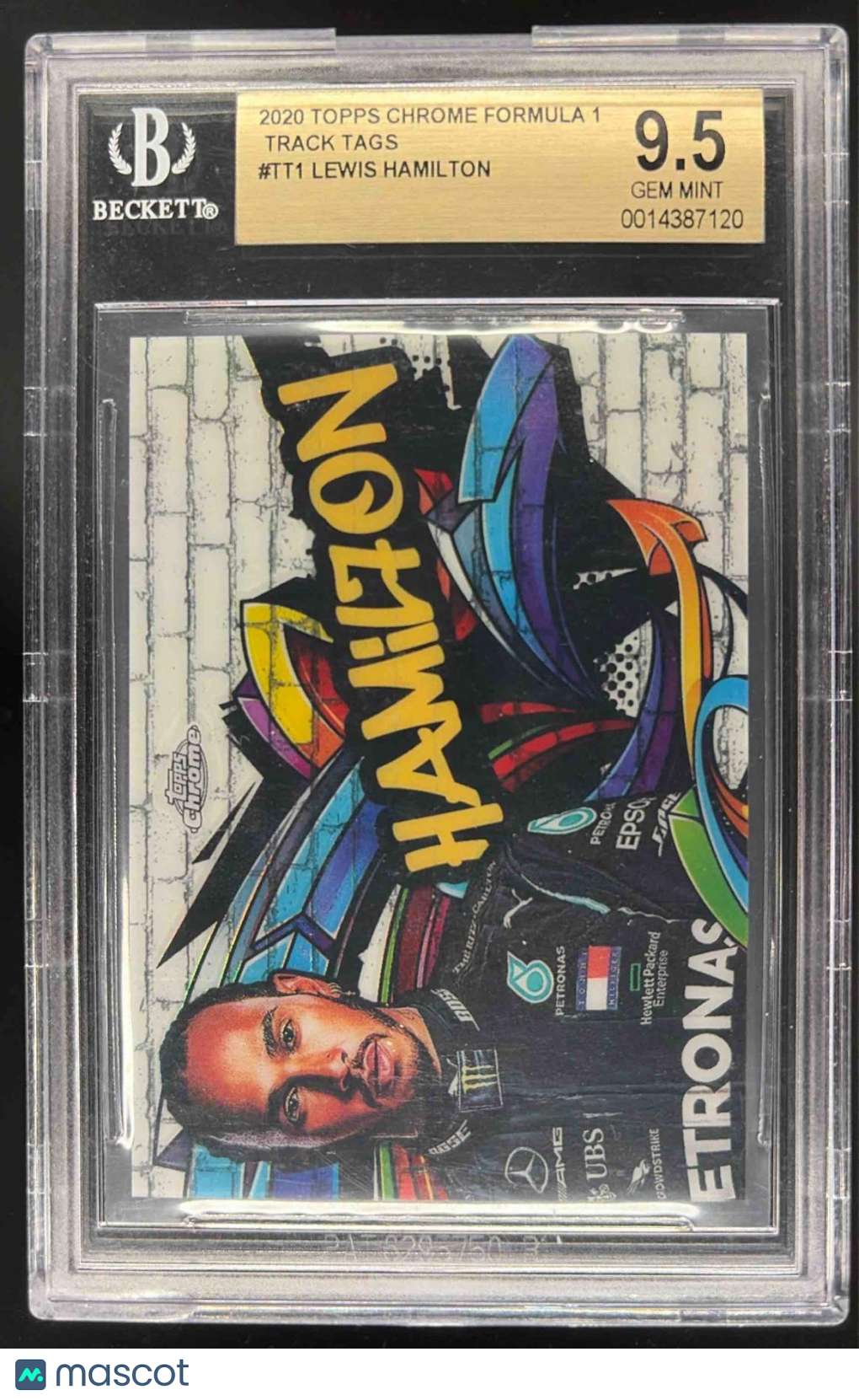 2020 Topps Chrome Formula 1 Lewis Hamilton #TT-1 Track Tags BGS 9.5