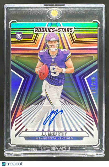 2024 Panini Rookies & Stars J.J. McCarthy #135 Rookie Signatures /200 RC Auto