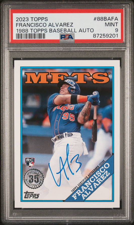 2023 Topps Francisco Alvarez 1988 Auto PSA 9 RC