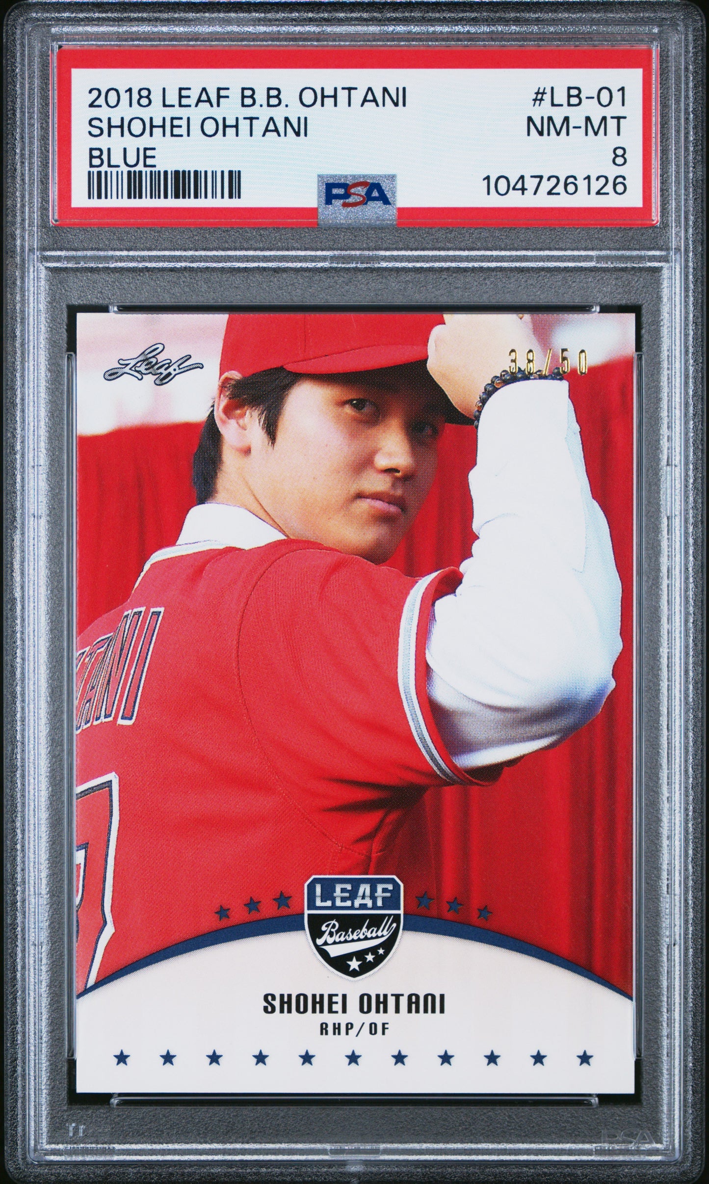 2018 Leaf Ohtani Shohei Ohtani Blue 38/50 PSA 9 RC