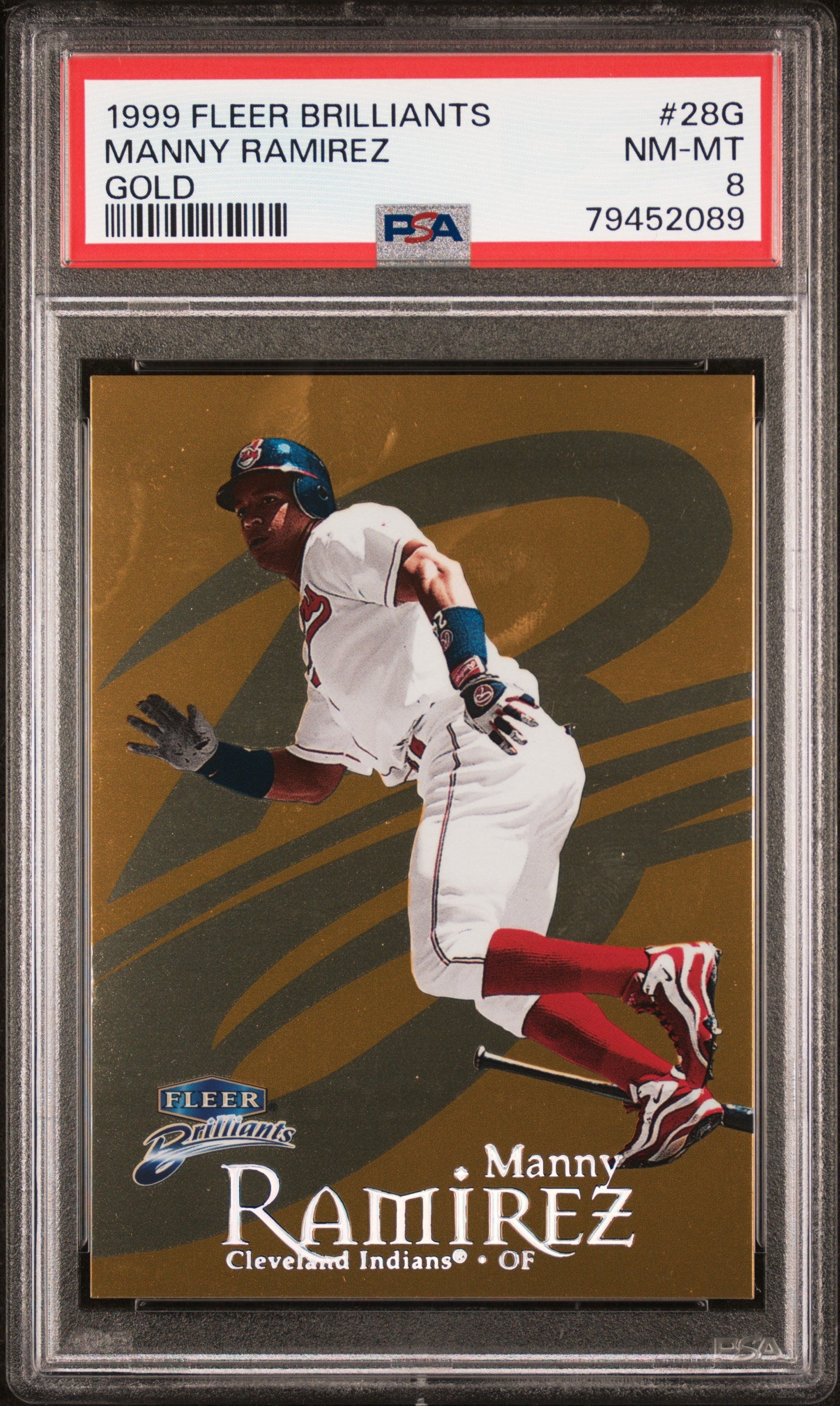 1999 Fleer Brilliants Manny Ramirez Gold 86/99 PSA 8