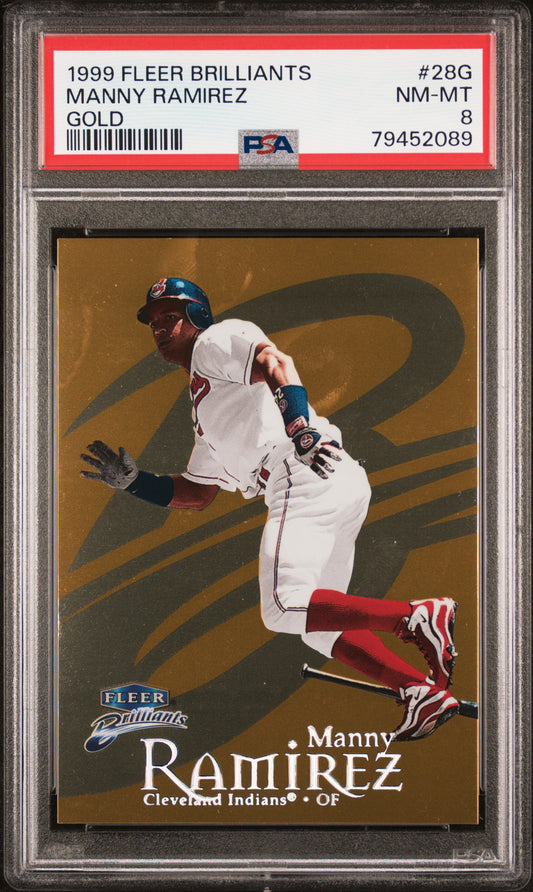 1999 Fleer Brilliants Manny Ramirez Gold 86/99 PSA 8
