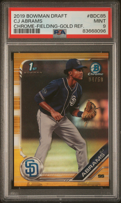 2019 Bowman Draft CJ Abrams Gold Refractor 04/50 PSA 9