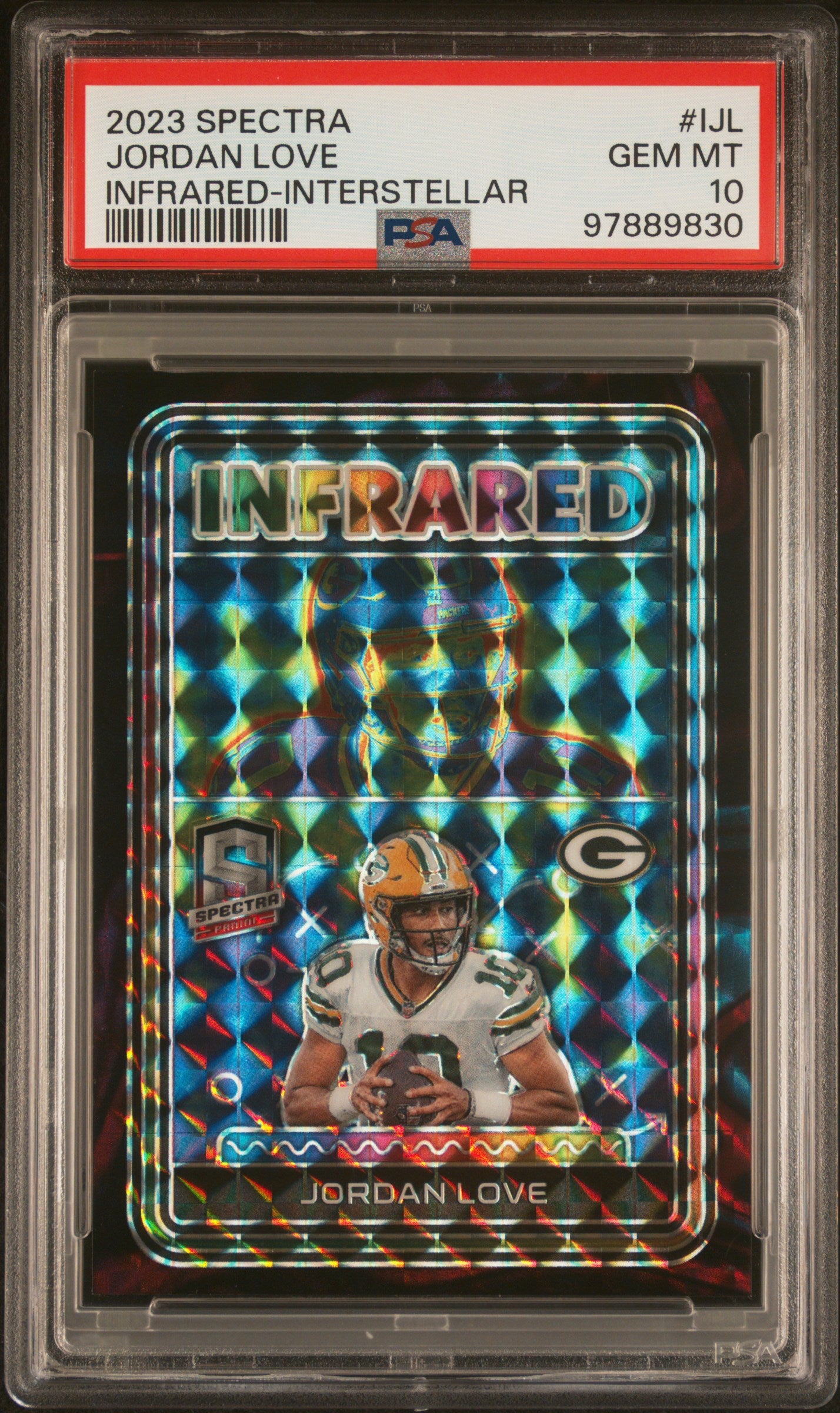 2023 Spectra Jordan Love Infrared Interstellar 40/50 PSA 10