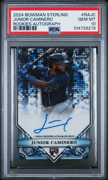 2024 Bowman Sterling Junior Caminero Auto PSA 10 RC