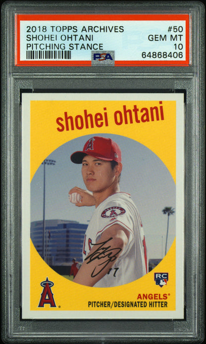 2018 Archives Shohei Ohtani Pitching Stance PSA 10 RC