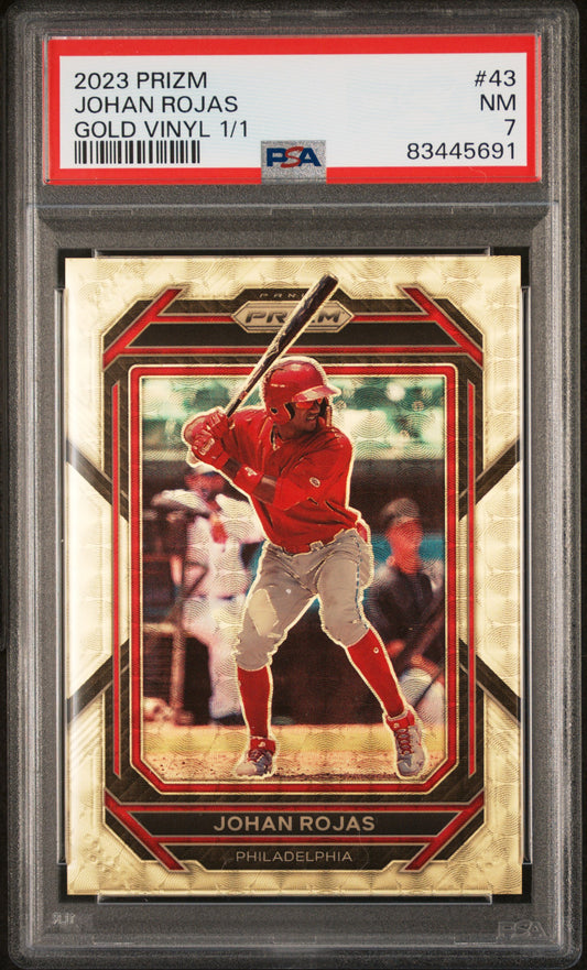 2023 Prizm Johan Rojas Gold Vinyl 1/1 PSA 7