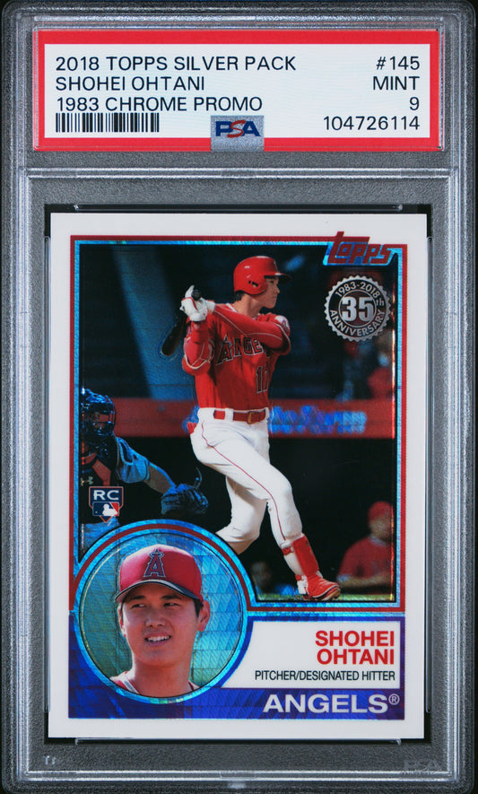 2018 Topps Silver Pack Shohei Ohtani 1983 Chrome PSA 9 RC
